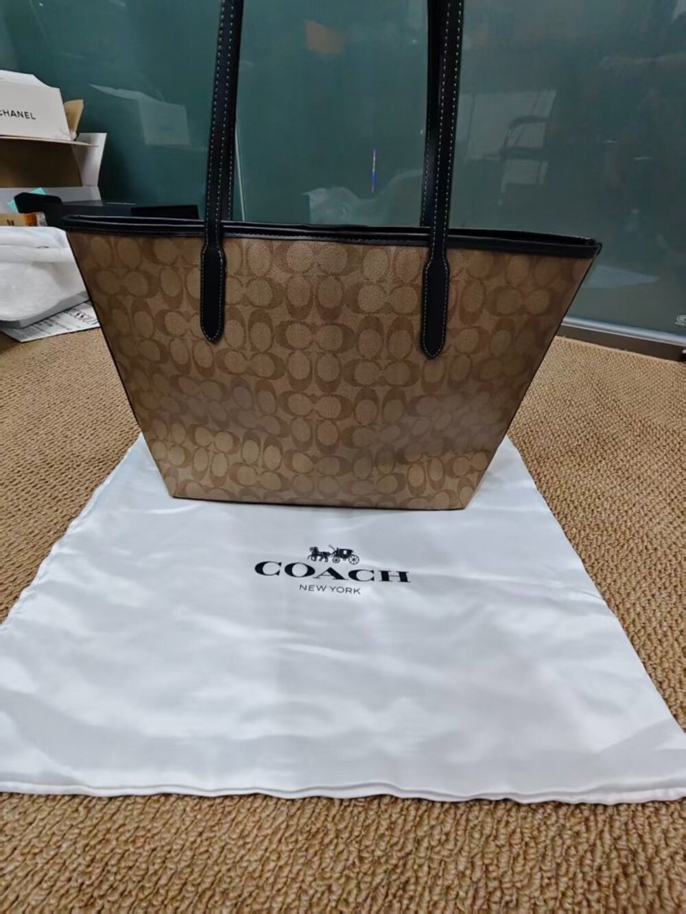 Coach City Tote In Signature Canvas With Halloween Horse And Carriage - Picture 5 of 6